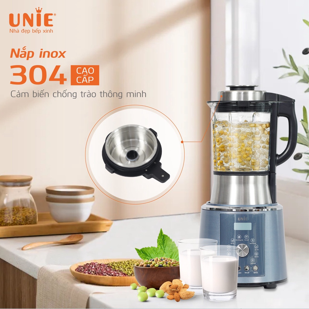 [Mã ELHA22 giảm 5% đơn 300K] Máy làm sữa hạt Unie V1S dung tích 1.75L, công suất lớn, động cơ mạnh mẽ