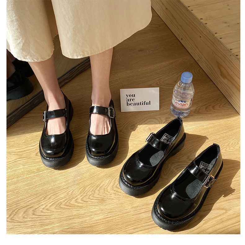 Giày Da Đế Dày Phong Cách Mary Jane Nhật Bản Thời Trang Mùa Hè Cho Nữ Có Size Lớn 41-44 42 jk 43