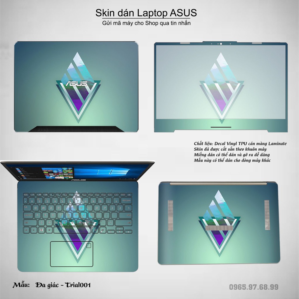 Skin dán Laptop Asus in hình Đa giác (inbox mã máy cho Shop)