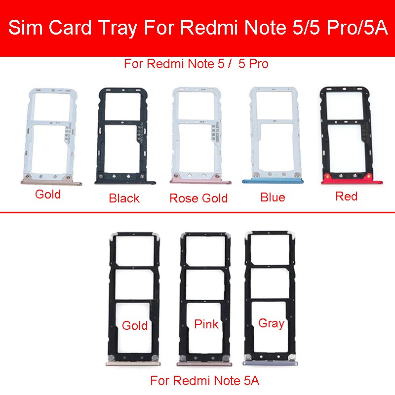 Khay Đựng Thẻ Sim Thay Thế Cho Điện Thoại Xiaomi Redmi Note 5 5a 5 Pro