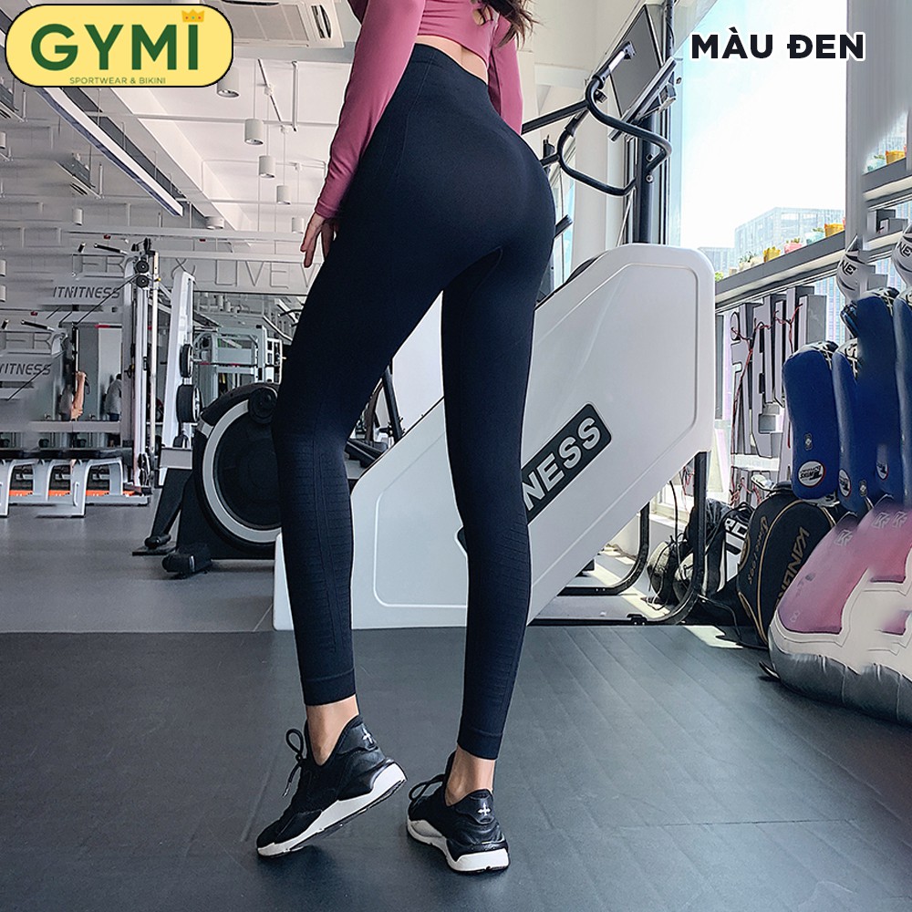 Quần tập gym yoga nữ cạp cao Ami meade GYMI QD19 dáng legging lưng cao 15cm nâng mông co giãn