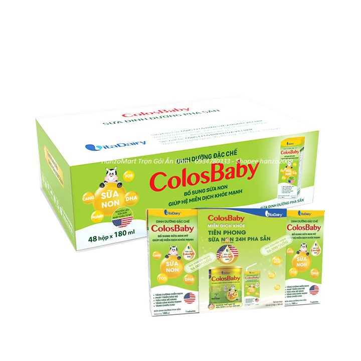 Sữa Nước Colos Baby - Tăng Chiều Cao - Thùng 48 hộp *180 ml