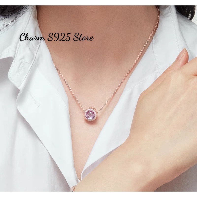 combo dây chuyền + hạt charm pan Ale đính đá bạc s925 cao cấp