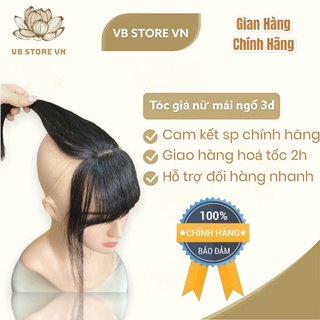 🔆(Chính Hãng) Tóc giả nữ Mái ngố 3d làm bằng sợi Tóc Thật có rãnh dệt tàng hình Cao Cấp