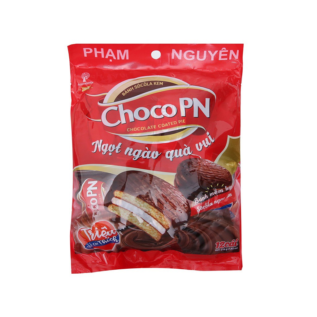 Bánh Phủ Sôcôla Choco Phạm Nguyên (Gói 216g)