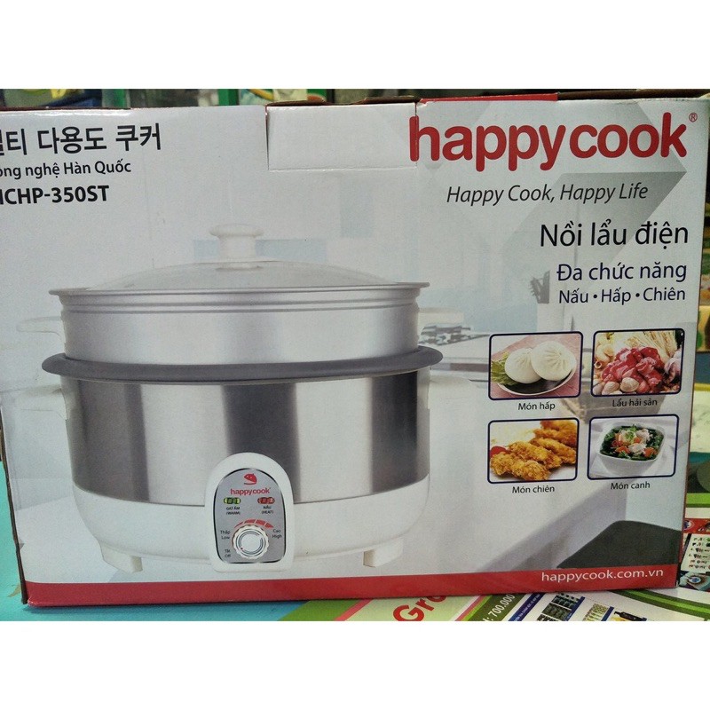 Nồi Lẩu Điện Có Xửng Happy Cook
