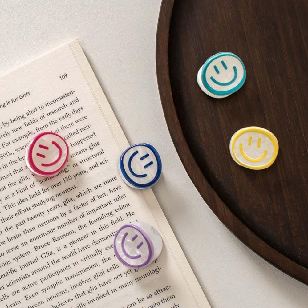 Kẹp Tóc Mini Hình Mặt Cười Bằng Nhựa Màu Sắc Ngọt Ngào Xinh Xắn Cho Nữ VANES1