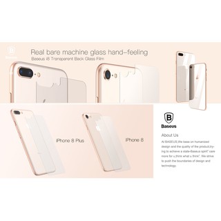 Miếng dán cường lực trong suốt mặt sau iPhone 8 và 8 plus dày 0.3mm hãng Baseus