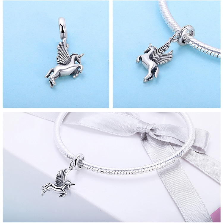 Mặt xỏ dây chuyền Bamoer bằng bạc 925 phong cách độc đáo DIY