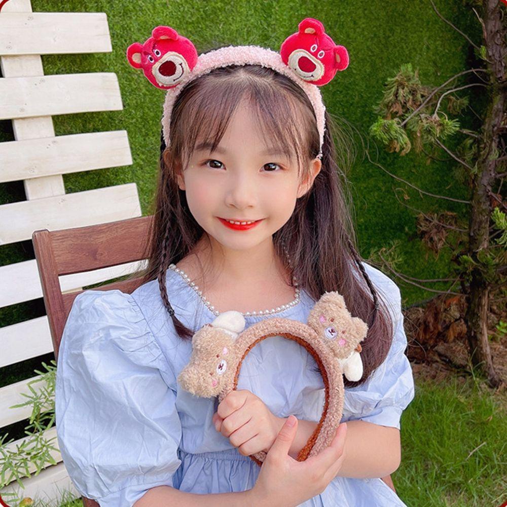 Băng Đô Cài Tóc Vải Bông Mềm Mại Họa Tiết Hoạt Hình Dễ Thương