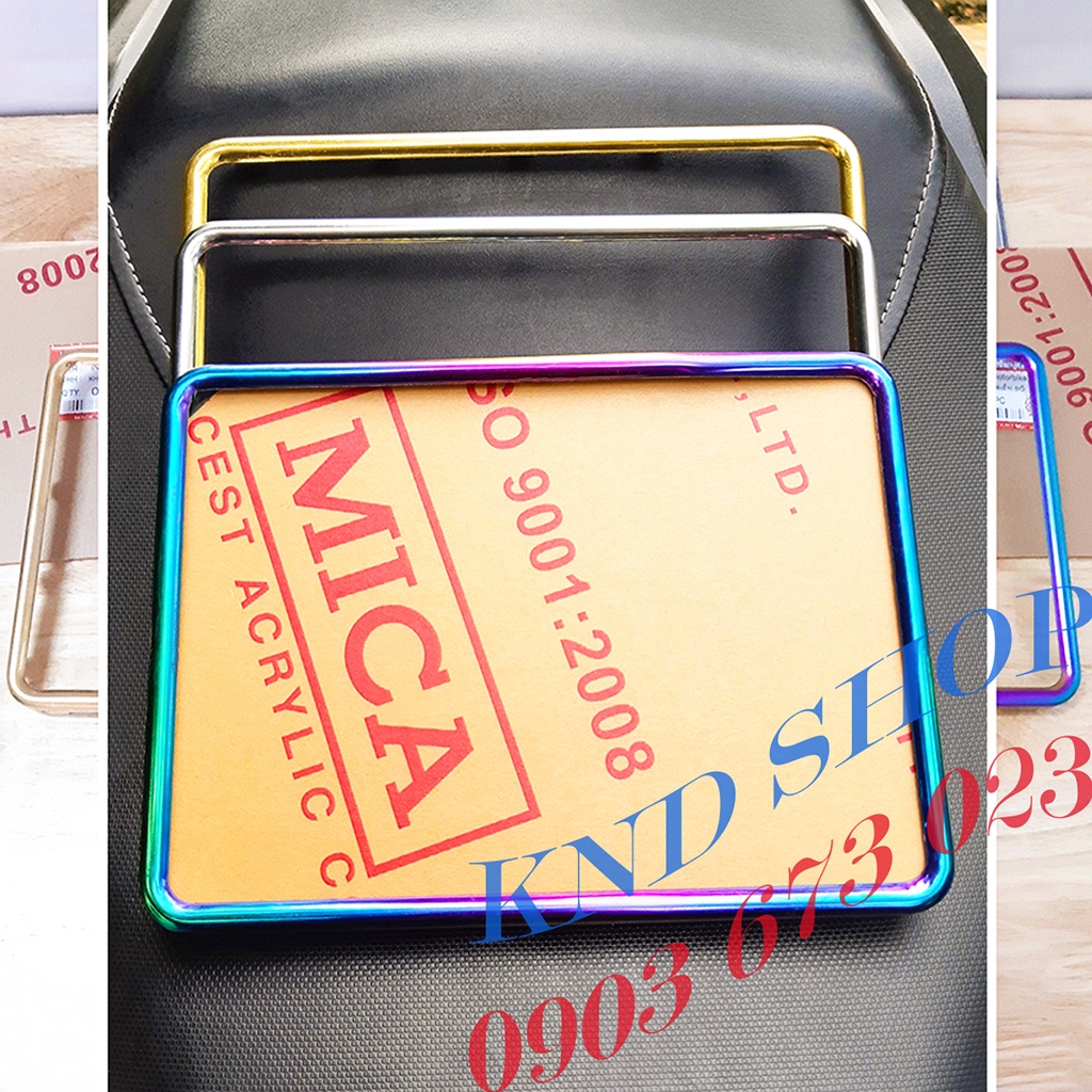 Khung biển số xe Máy, ốp biển số xe Máy loại Inox và Inox xi titan | KND Shops