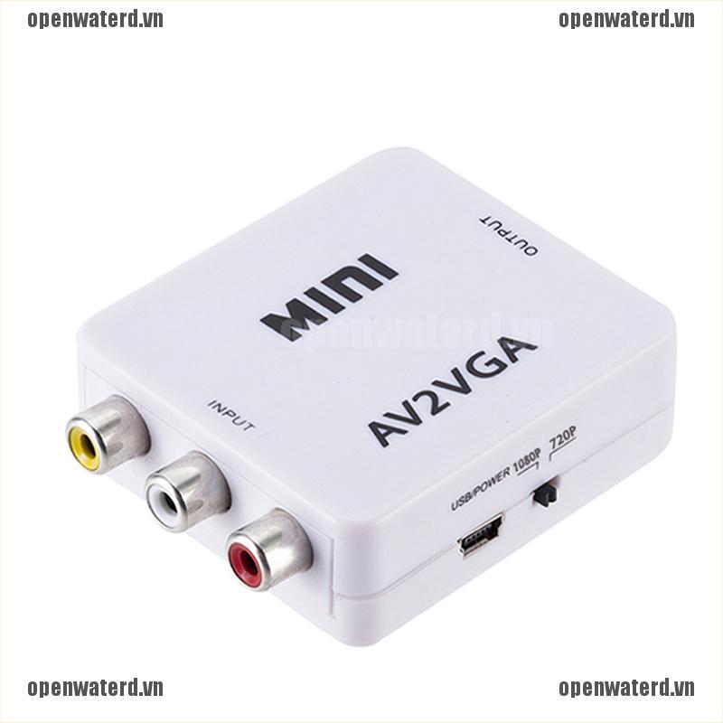 OPD AV RCA To VGA Video Adapter HD 1080P TV Converter Switch Box