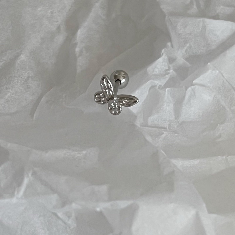 Khuyên tai chốt bi vặn hình 🦋 sọc