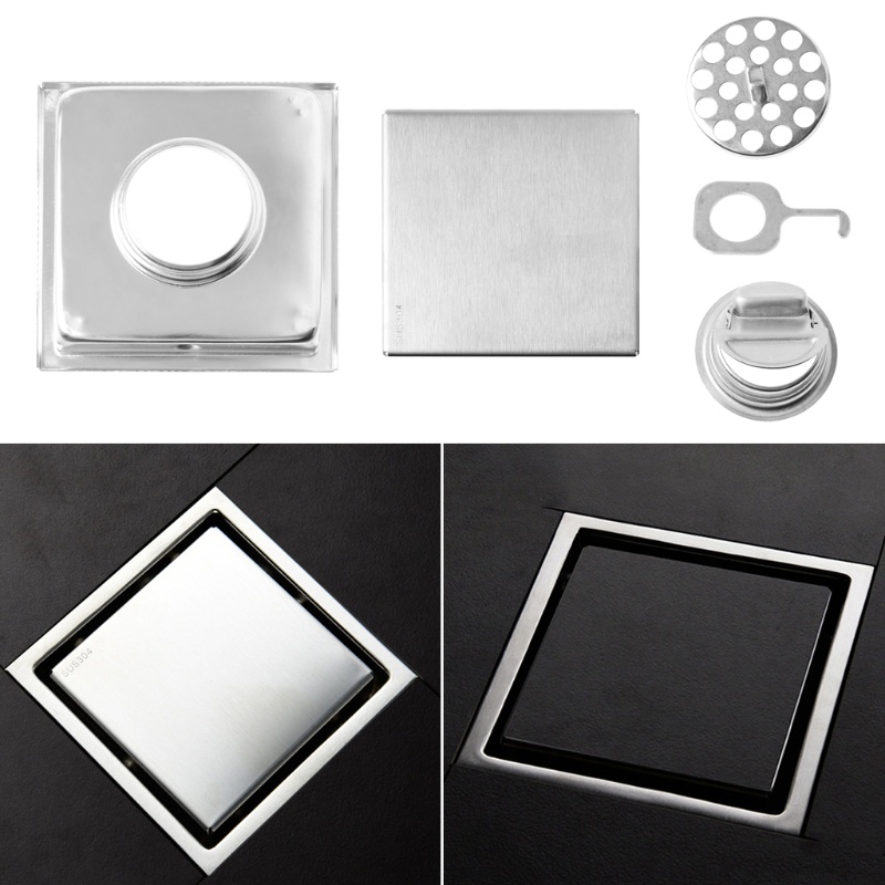 Nắp Đậy Cống Thoát Nước Sàn Nhà Bằng Thép Không Gỉ 15x15cm