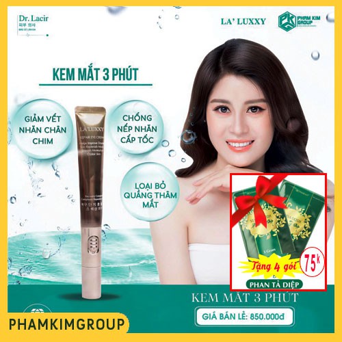 Kem Mắt La'luxxy lamer Drlacir, Thanh Rung Lạnh Mờ Nhăn 3 Phút,giảm nếp nhăn,giảm bọng mắt,giảm thâm mắt,giữ ẩm cho da