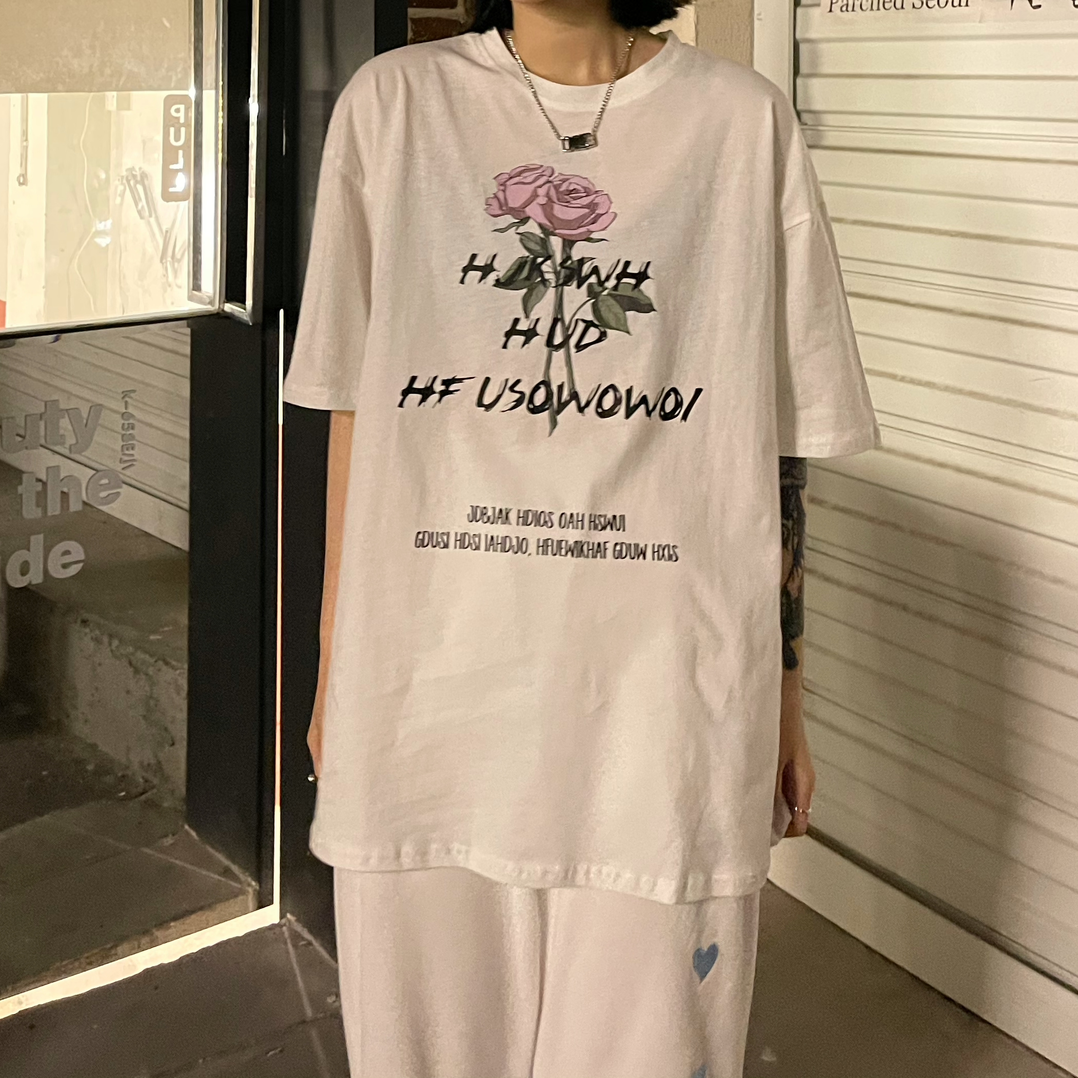 Áo Thun Cổ Tròn In Họa Tiết Đơn Giản Thời Trang Hàn Quốc 197734