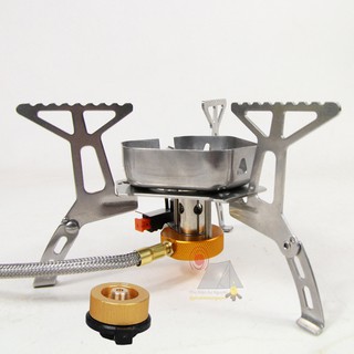 Bếp ga mini xếp gọn dây ga dài + Đầu chuyển bình ga mini