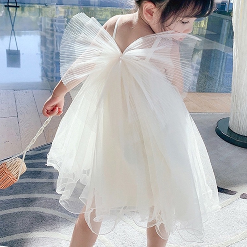 Cô gái sợi lưới váy mùa hè bướm lễ hội cánh tiên hoa công chúa sling vest váy