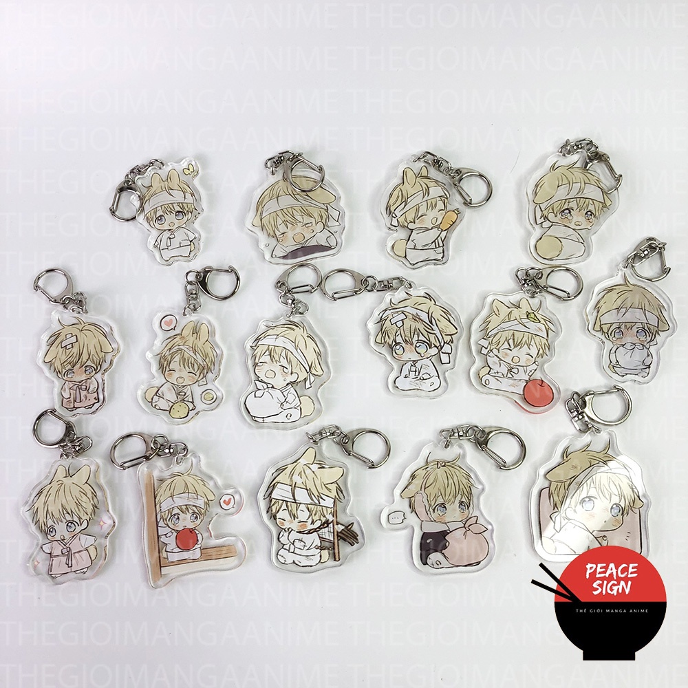 Móc khóa NO LOVE ZONE BL Không Chốn Yêu Đương manhwa chibi xinh xắn mica trong acrylic