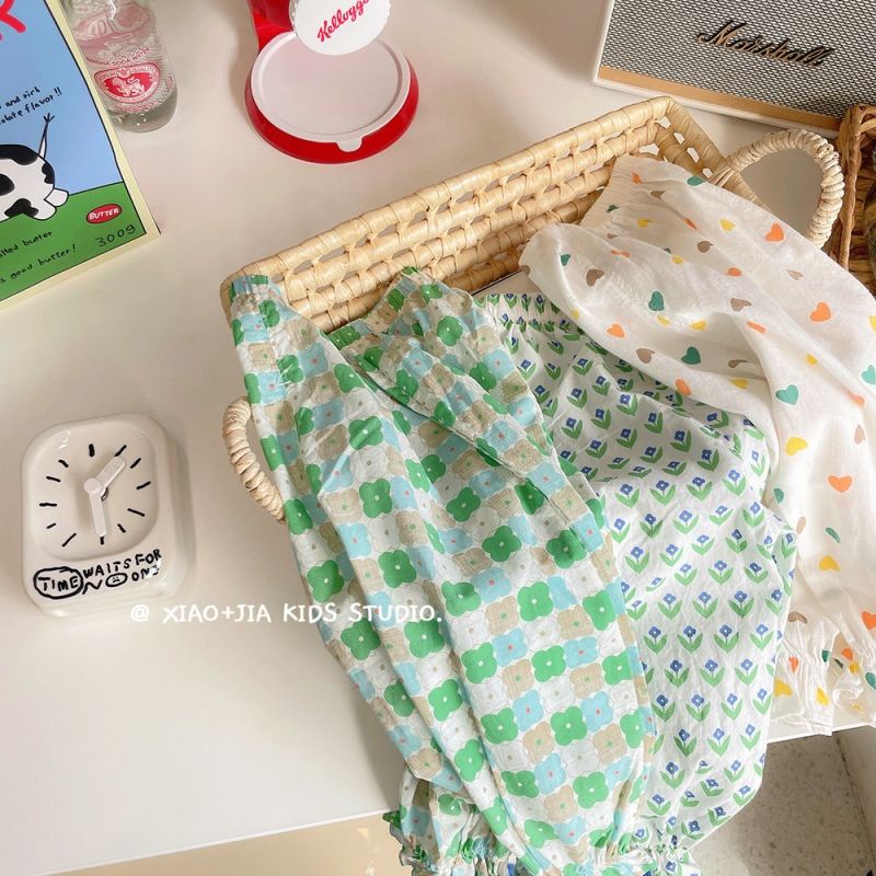 [Babycat] Hàng Có Sẵn Bán Chạy Phong Cách Mới Nhật Bản Hàn Quốc Too!Quần Dài Dáng Rộng Màu Sắc Lá Cây Thời Trang Mùa Hè Cho Bé Gái