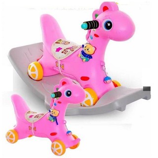 [Freeship] Ngựa bập bênh kiêm xe chòi chân cho bé (có nhạc +