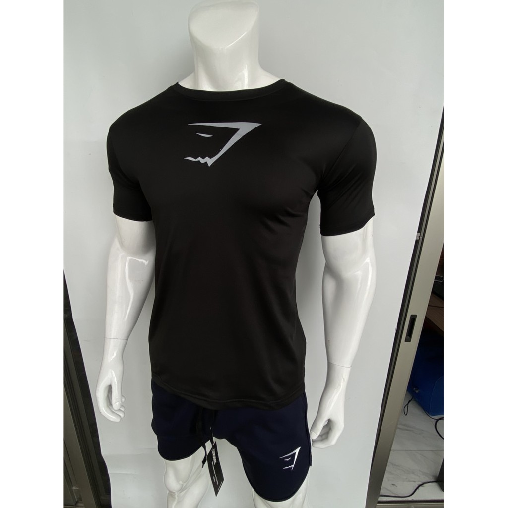 Áo thun cao cấp Gymshark logo phản quang - Áo thun tập gym chất poly dày xuất dư xịn - BiT Fitness TEE.GS.LGH