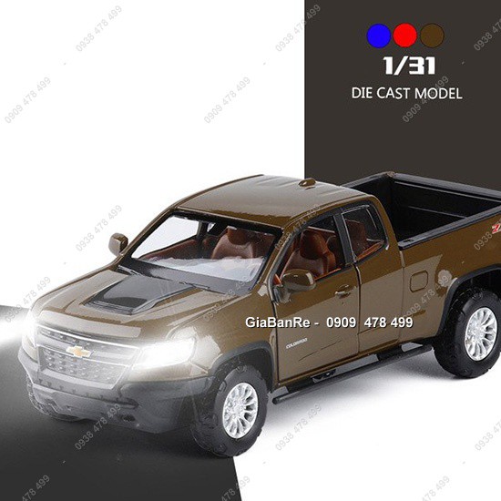 XE MÔ HÌNH TỈ LỆ 1:32 - CHEVROLET COLORADO BÁN TẢI - NÂU - 9670.3