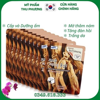 50 Mặt nạ trắng da nhân sâm đỏ mỹ phẩm chăm sóc da chính hãng Hàn Quốc 3W Clinic Fresh red gingseng ma