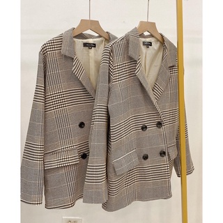 blazer hoạ tiết 2 lớp dày dặn