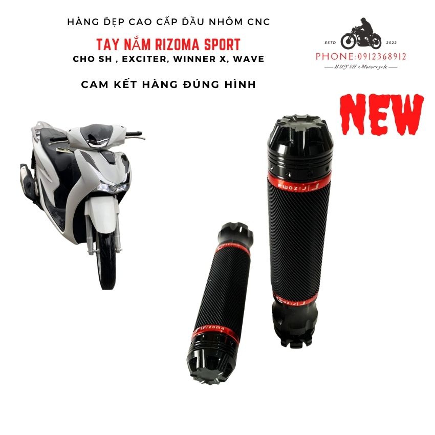 Tay Nắm Rizoma Sport Liền Đầu Gù Nhôm Tay Ga, Bao Tay Bản Sport Model 2022