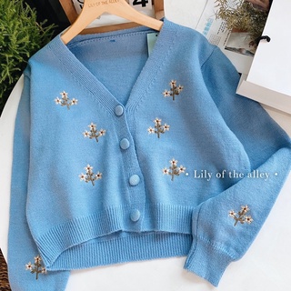 Áo cardigan thêu cành hoa