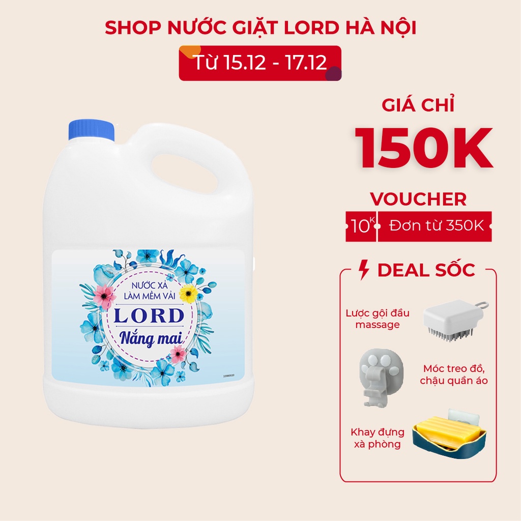 Nước xả vải Lord 3.8kg hương quyến rũ, nắng mai, đắm say