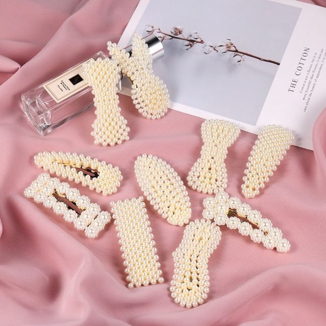 Set 5 kẹp tóc đính đá ngọc trai nhân tạo