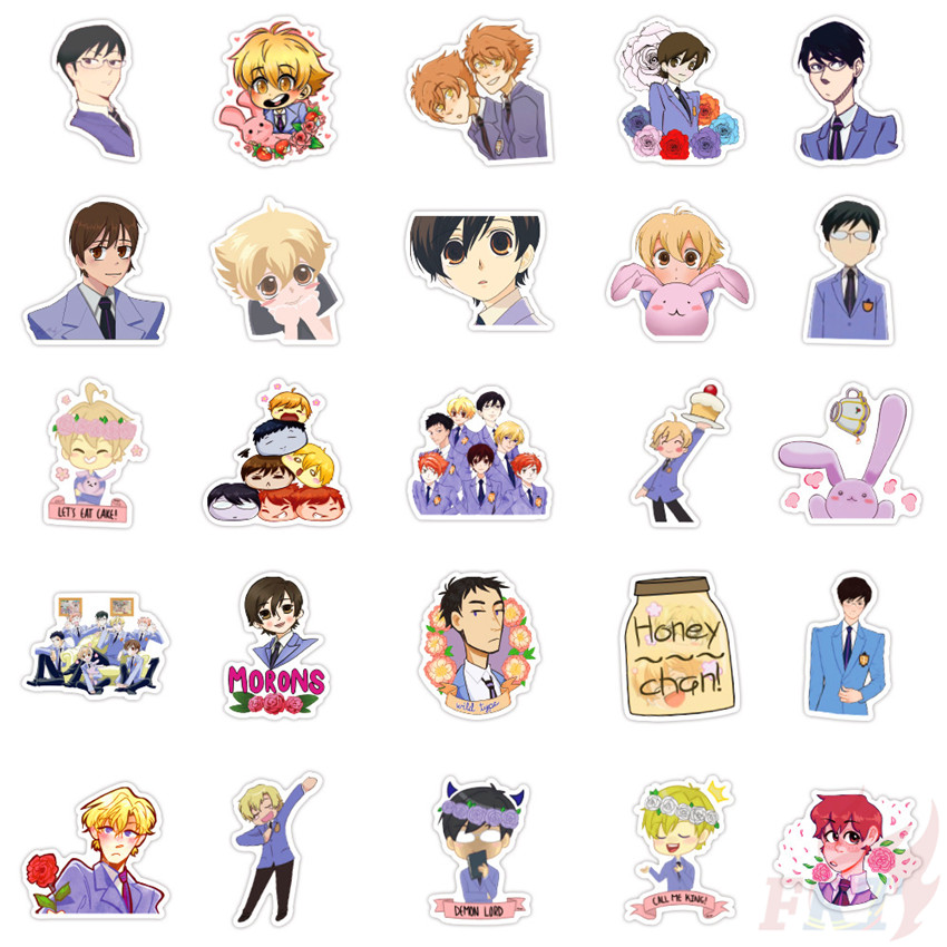 Set 100 miếng dán phong cách anime Ouran High School Host Club Series A - Fujioka Haruhi thời trang hỗn hợp DIY
