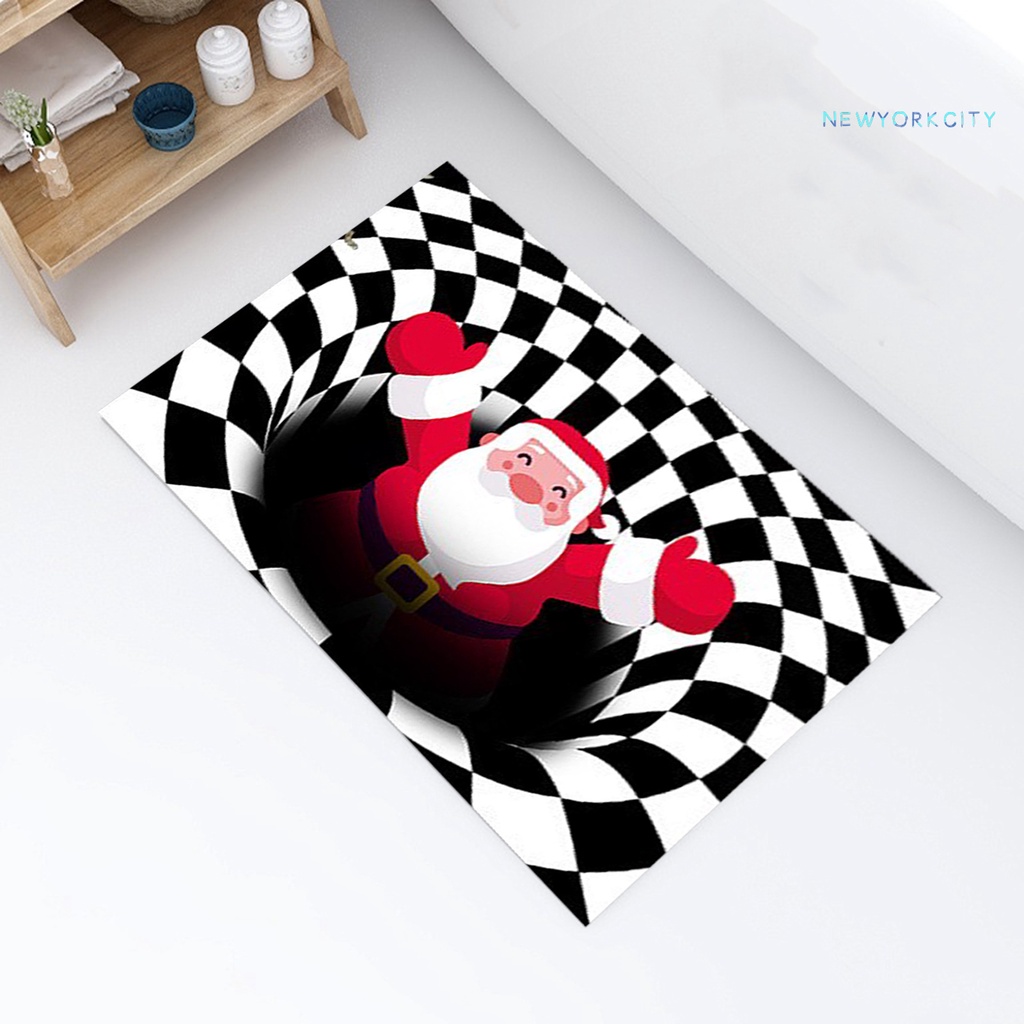 Thảm Lót Sàn Thấm Hút Nước Mạnh Họa Tiết Giáng Sinh Trang Trí Phòng Ngủ
