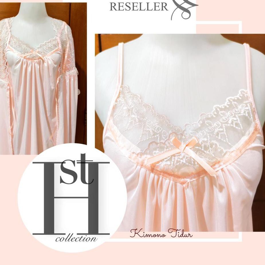 ❇ Đầm Ngủ Kimono Phối Ren Màu Vàng Kem ♪ | BigBuy360 - bigbuy360.vn