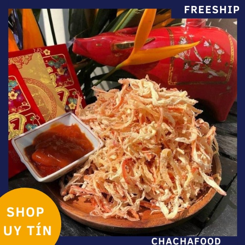 300gr Mực xé hấp nước dừa đậm đà nhâm nhi uống thêm li trà chanh rất ngon, tặng mắm me khi đặt 2 hủ, đồ ăn vặt Sài Gòn | BigBuy360 - bigbuy360.vn