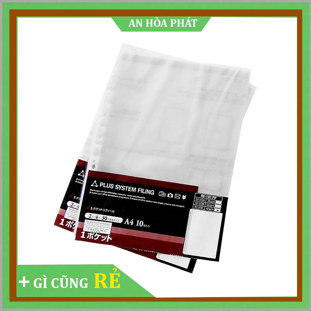 Sơ mi đục lỗ Plus A4 (10c/tập)