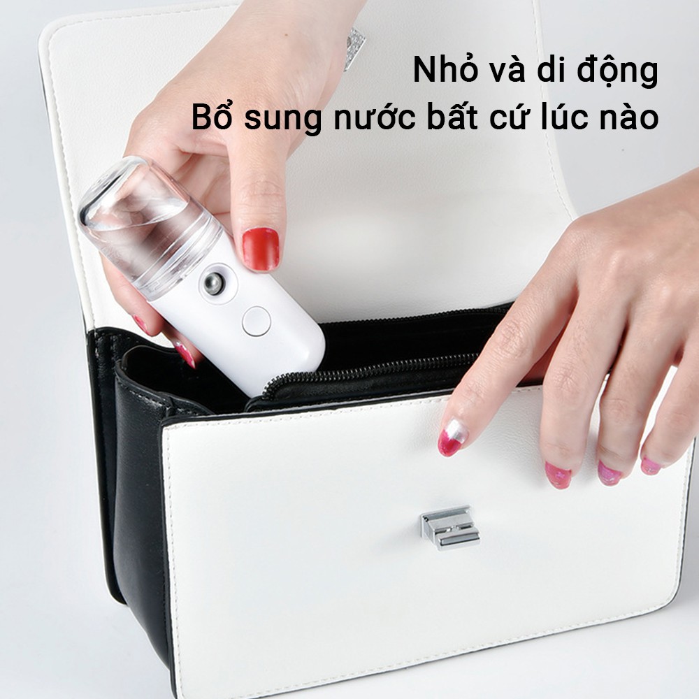 Máy Xịt Khoáng Phun Sương Tạo Ẩm Nano Mini Cầm Tay Chăm Sóc Da