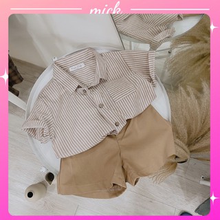 Sét bộ quần áo short linen cho bé, chất đẹp mẫu mới