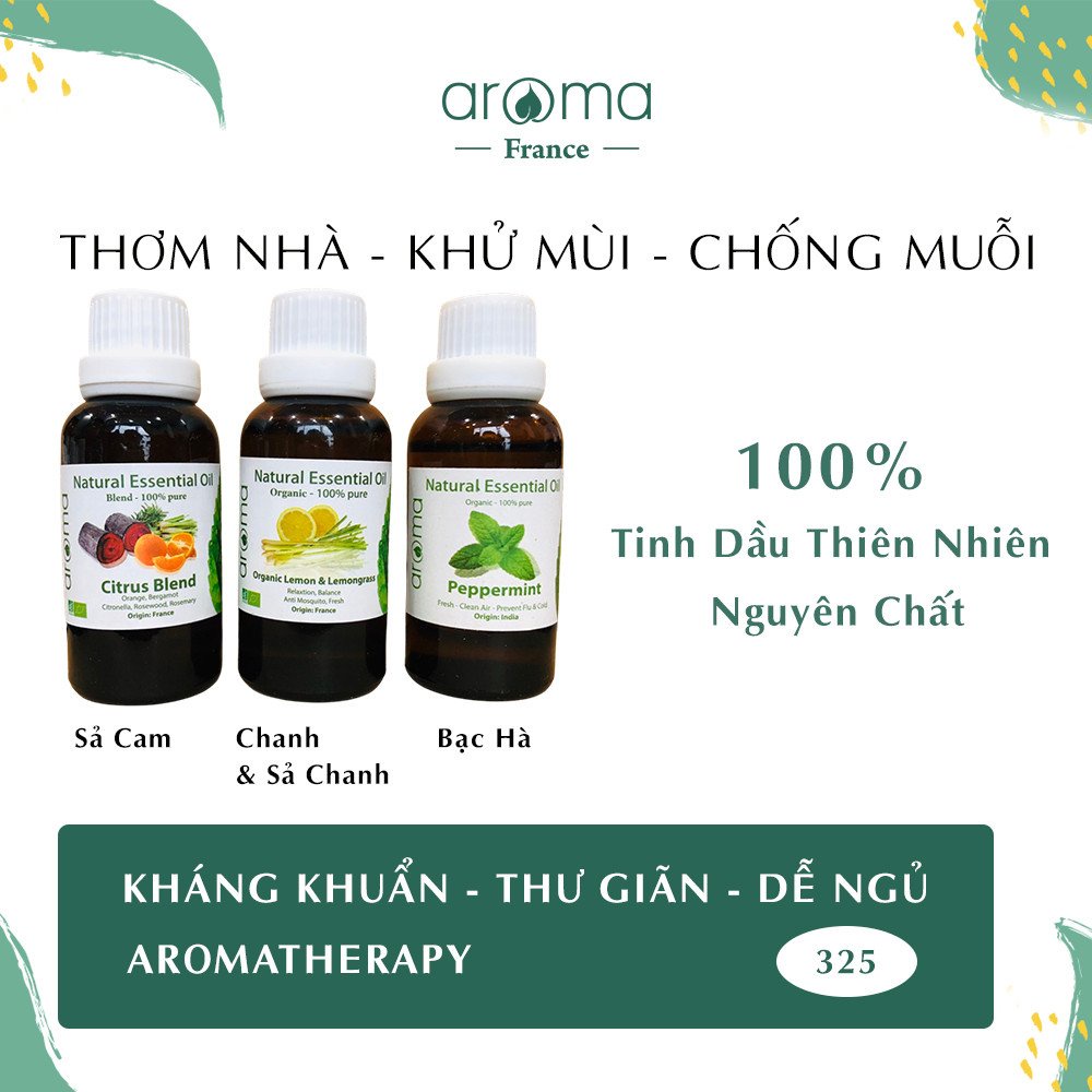 Tinh Dầu Xông AROMA Sả Cam , Chanh Sả Chanh , Bạc Hà Lá Dài 10ml