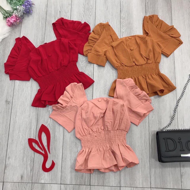 áo peplum nút bọc 55-&gt;90kg bigsize