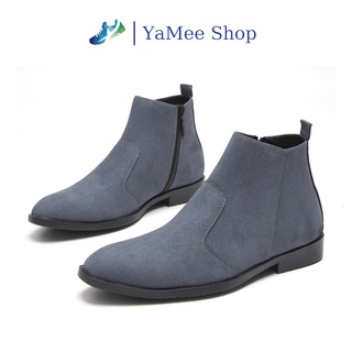 Giày chelsea boots nam da lộn, cổ khóa, đế khâu chắc chắn.