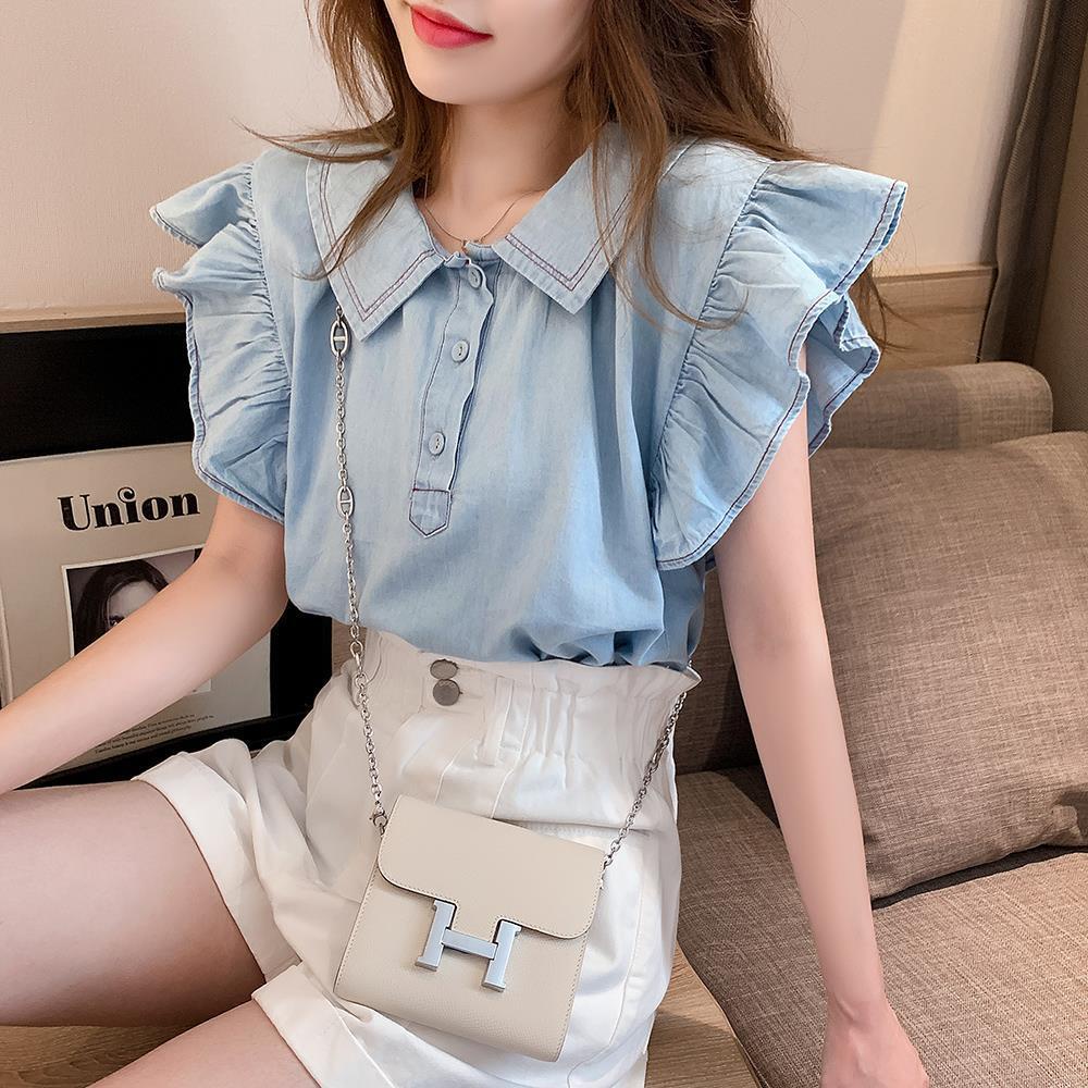 Áo Sơ Mi Cổ Búp Bê Phong Cách Hàn Quốc Thời Trang Mùa Hè 2020 Mới Cho Nữ