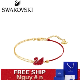 Vòng Đeo Tay Swarovski Mặt Biểu Tượng Thiên Nga Màu Đỏ Phong Cách Cổ Điển Thời Trang Cho Phụ Nữ