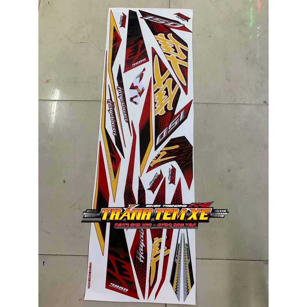 Tem rời Winner V1 Hayabusa đỏ đen bản 3 lớp bóng cao cấp