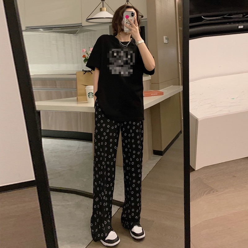 Quần ống rộng In Họa Tiết Mặt Cười Thời Trang Hàn Quốc size S-4XL