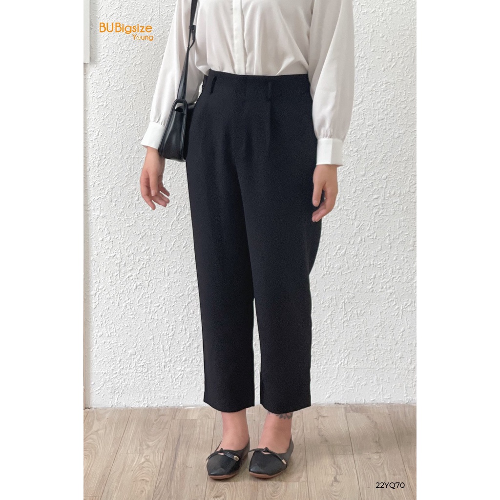 Quần baggy nữ thiết kế túi V khuy cài BIGSIZE (55kg đến 95kg) - 22YQ70 - [BU Bigsize Young]