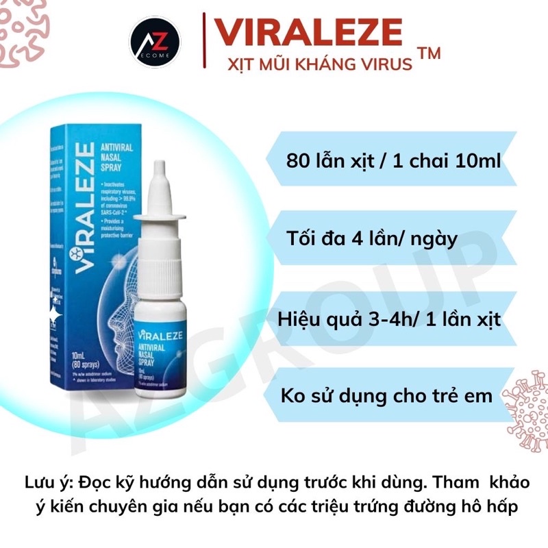 Bình xịt mũi VIRALEZE, xịt kháng khuẩn