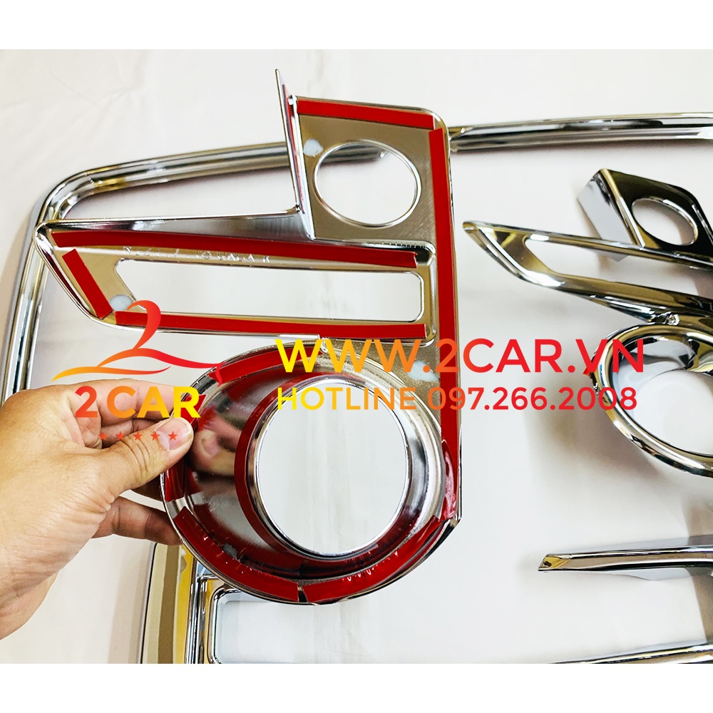 Ốp viền đèn gầm trước, sau xe Toyota Raize 2021-2022 mạ crom cao cấp